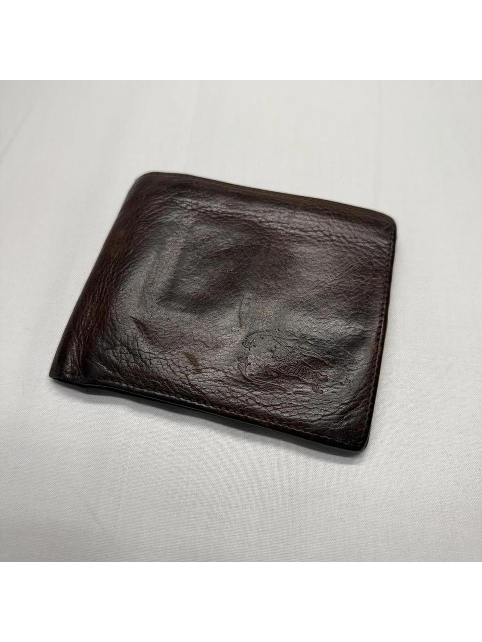 Authentic Burberry Leather Wallet With Embossed Logo